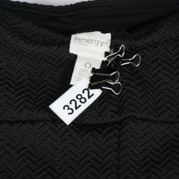 Chicos Leggings Womens Size 0 S Black White Stripe Chevron Textured Fabric - Picture 7 of 8